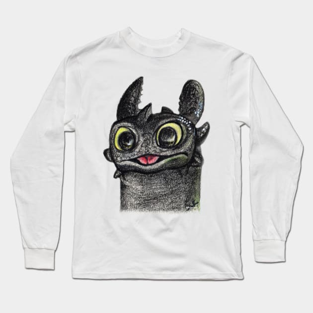 Dragon Toothless Long Sleeve T-Shirt by Pendientera